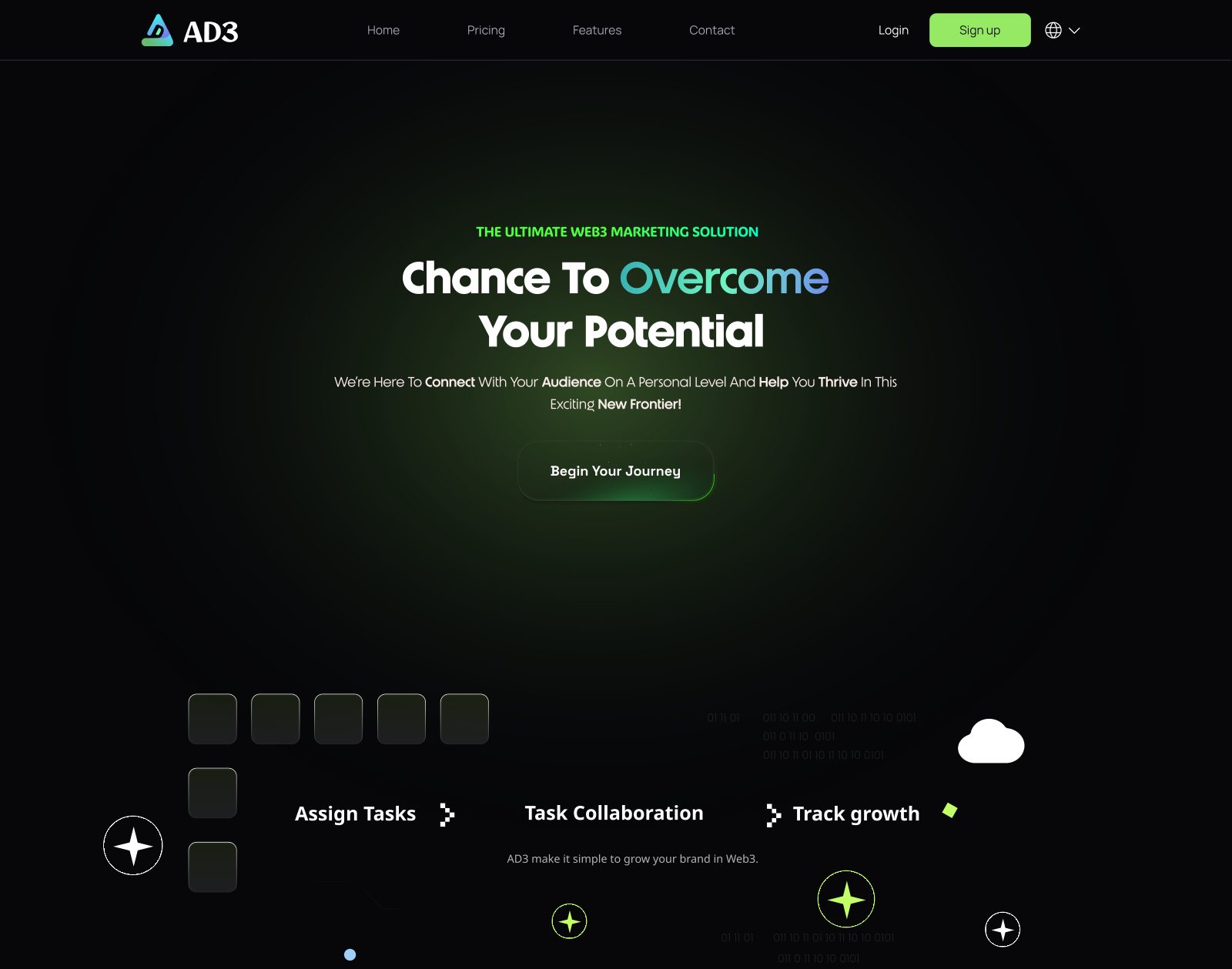 AD3 section 01 — Hero and task collaboration